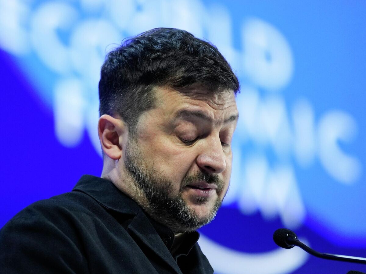    Владимир Зеленский выступает на Всемирном экономическом форуме в Давосе | © AP Photo / Markus Schreiber