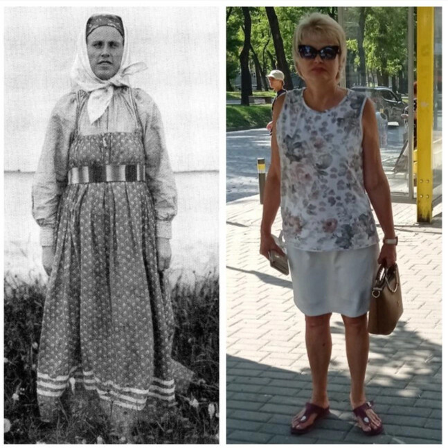 Москвичка 120 лет назад и сегодня. Фото: Женщина после 50