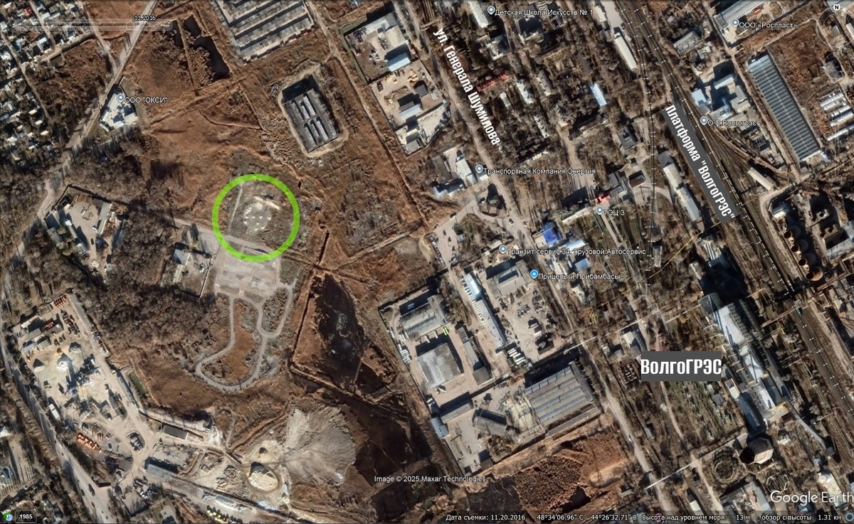 Местоположение волгоградского кордодрома в поселке Бекетовка