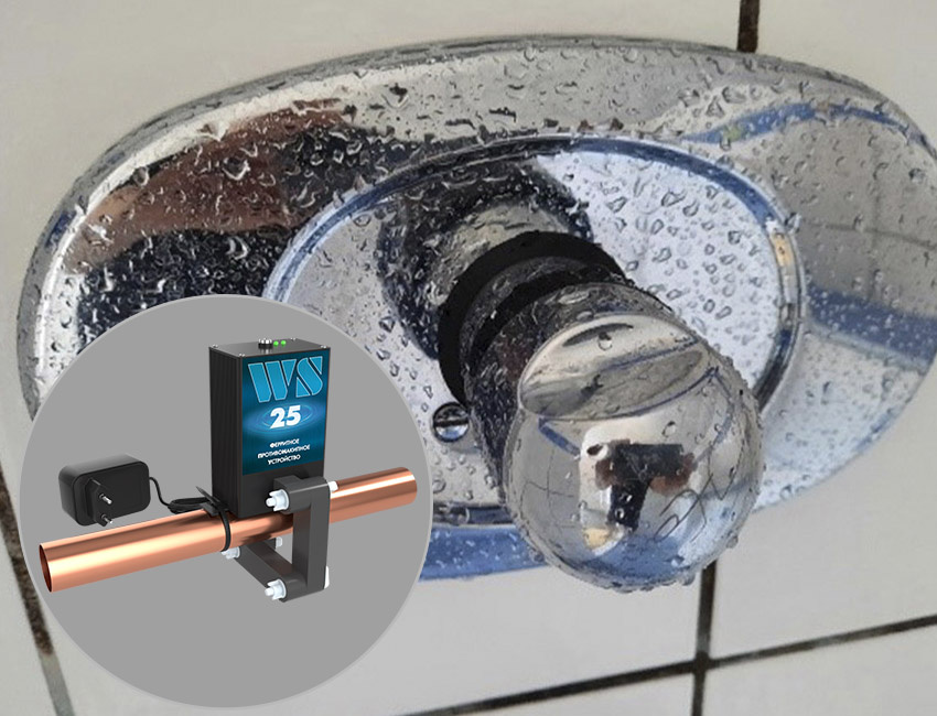 Противонакипное устройство защищает кран душевой кабины от накипи и жёсткой воды.