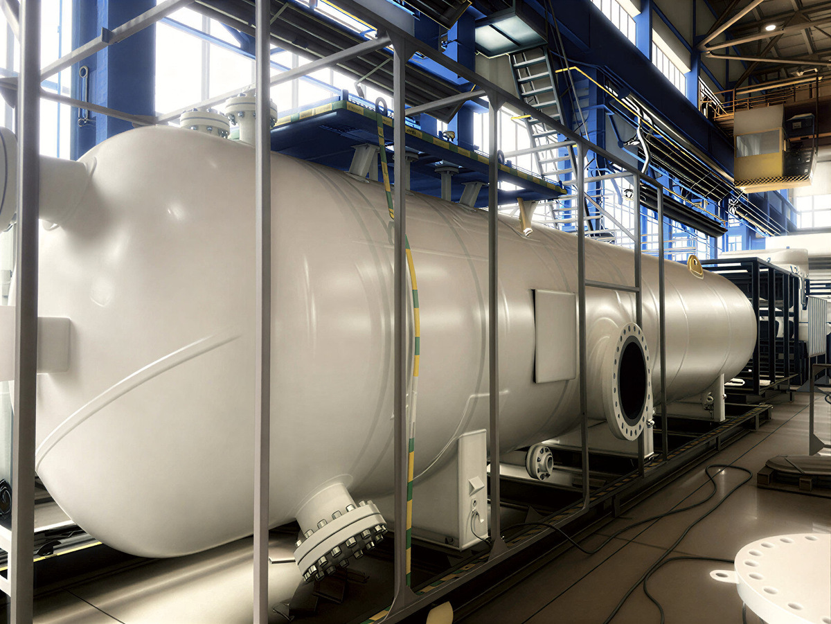    Подготовка нового трехфазного сепаратора для отправки в Алжир. Источник фото: ООО "Компания ОЙЛТИМ" (Вконтакте).