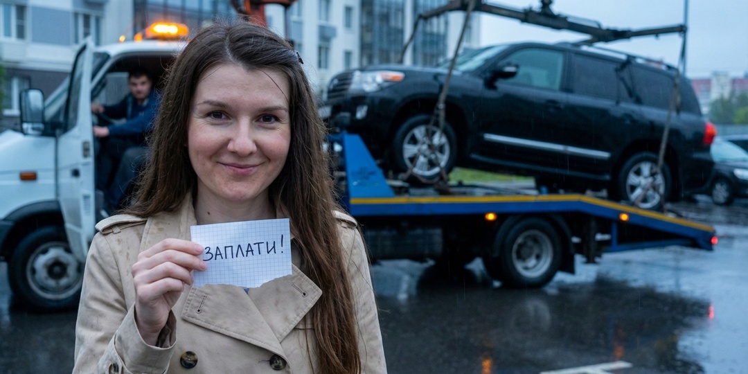 Сосед по парковке перекрыл мой выезд, оставив записку: «Учись ездить, крошка». Я вызвала эвакуатор.