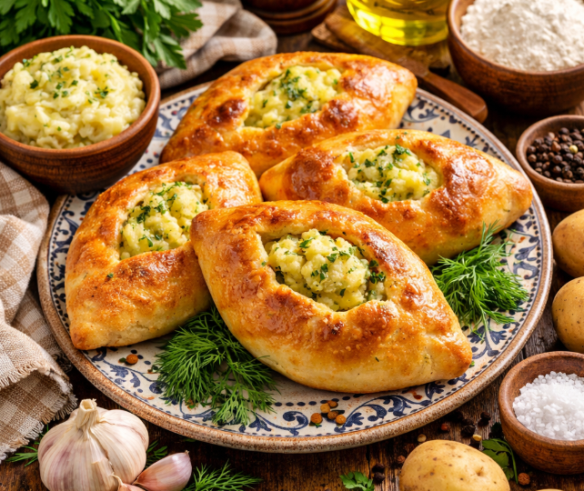 Хачапури без сыра (с картофельной начинкой)