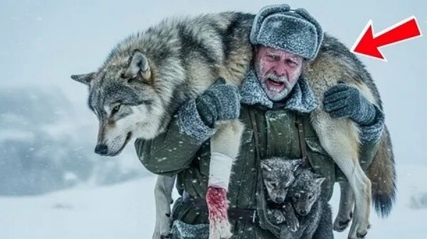 Из снежной тьмы шатаясь вышел волк