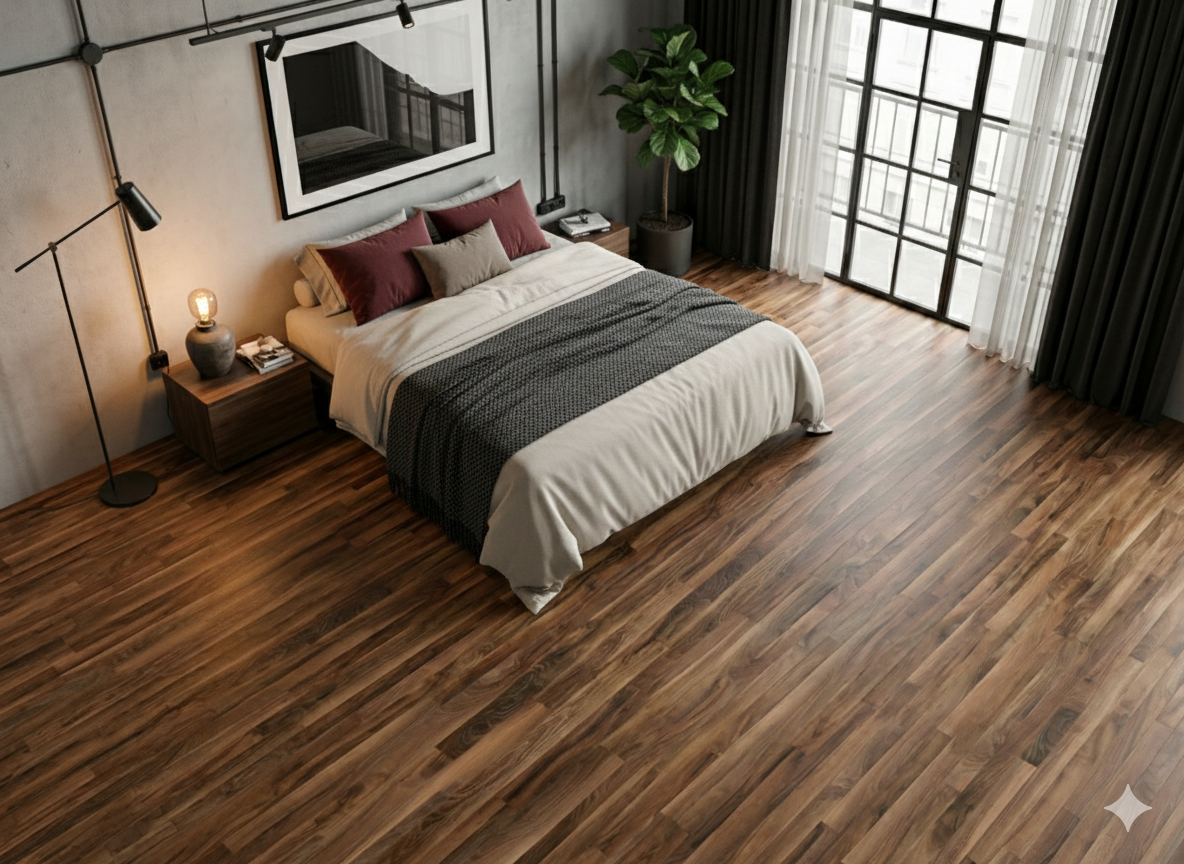 На фото: ламинат Floor Fort Орех Кембридж 