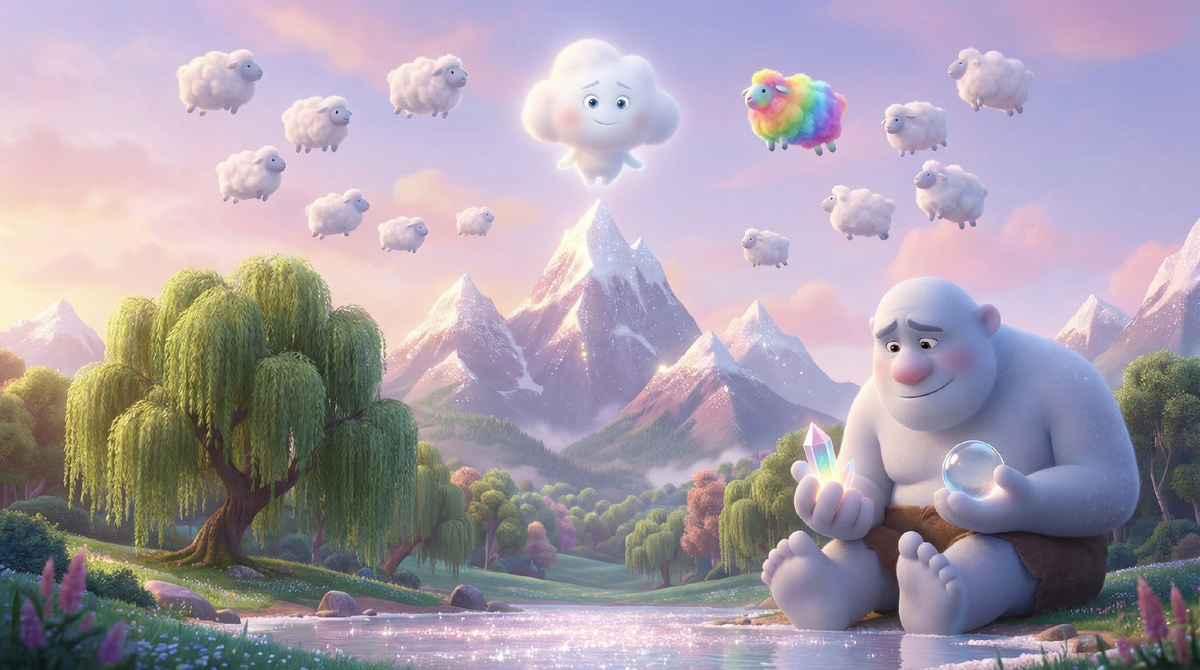 Великан посмотрел на крошечного духа, потом на сияющий кристалл в своей руке. Никто и никогда не дарил ему подарков. Никто не обещал приходить к нему в гости