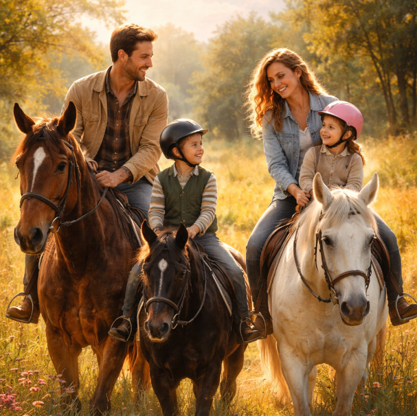 Совместное катание на лошадях