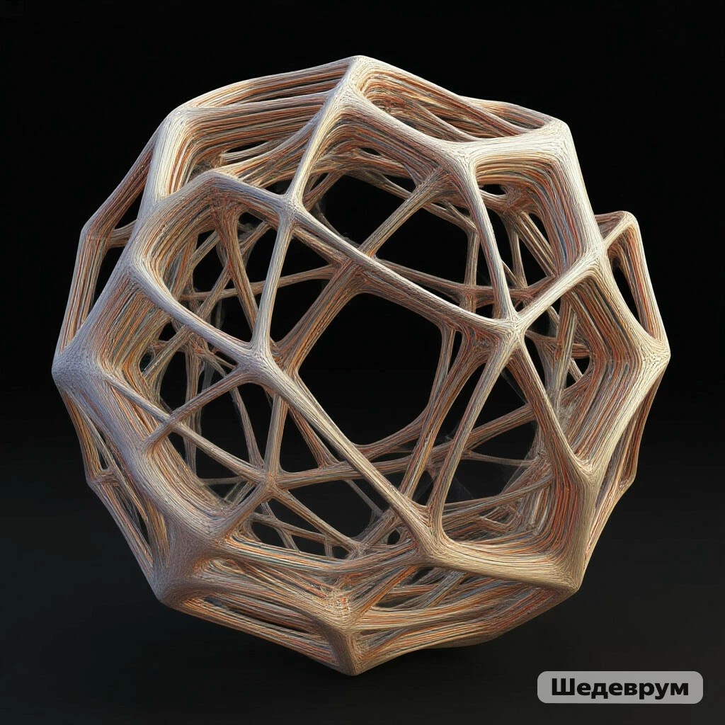 Вот такую картинку 6-ти мерного неориентируемого многообразия нарисовал мне ИИ