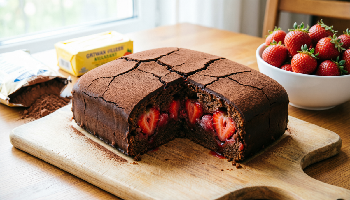 🍰 Шведский ягодный торт “Клэддекака” по-екатеринбургски: вместо черники — замороженная клубника, вместо сливочного масла — маргарин. 