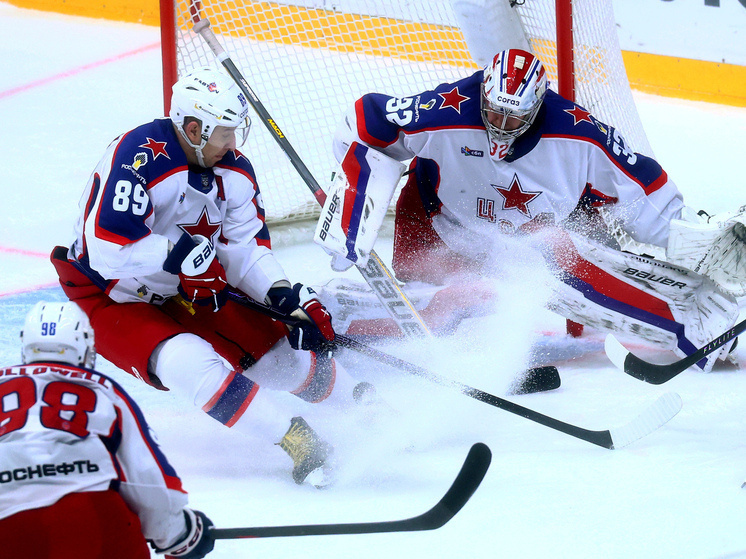     На 11-й минуте матча нападающий СКА Никита Дишковский открыл счёт. Фото: МК в Питере / Дарья Иванова