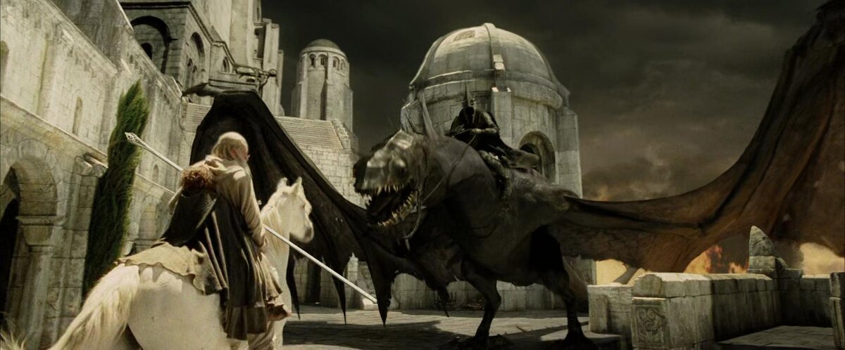 и птичка у назгула славная, и хоть понятно из эпизода, куда посох мага делся