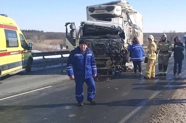    Из раскуроченной кабины тело водителя вырезали сотрудники МЧС. Фото: Упрдор Москва-Волгоград