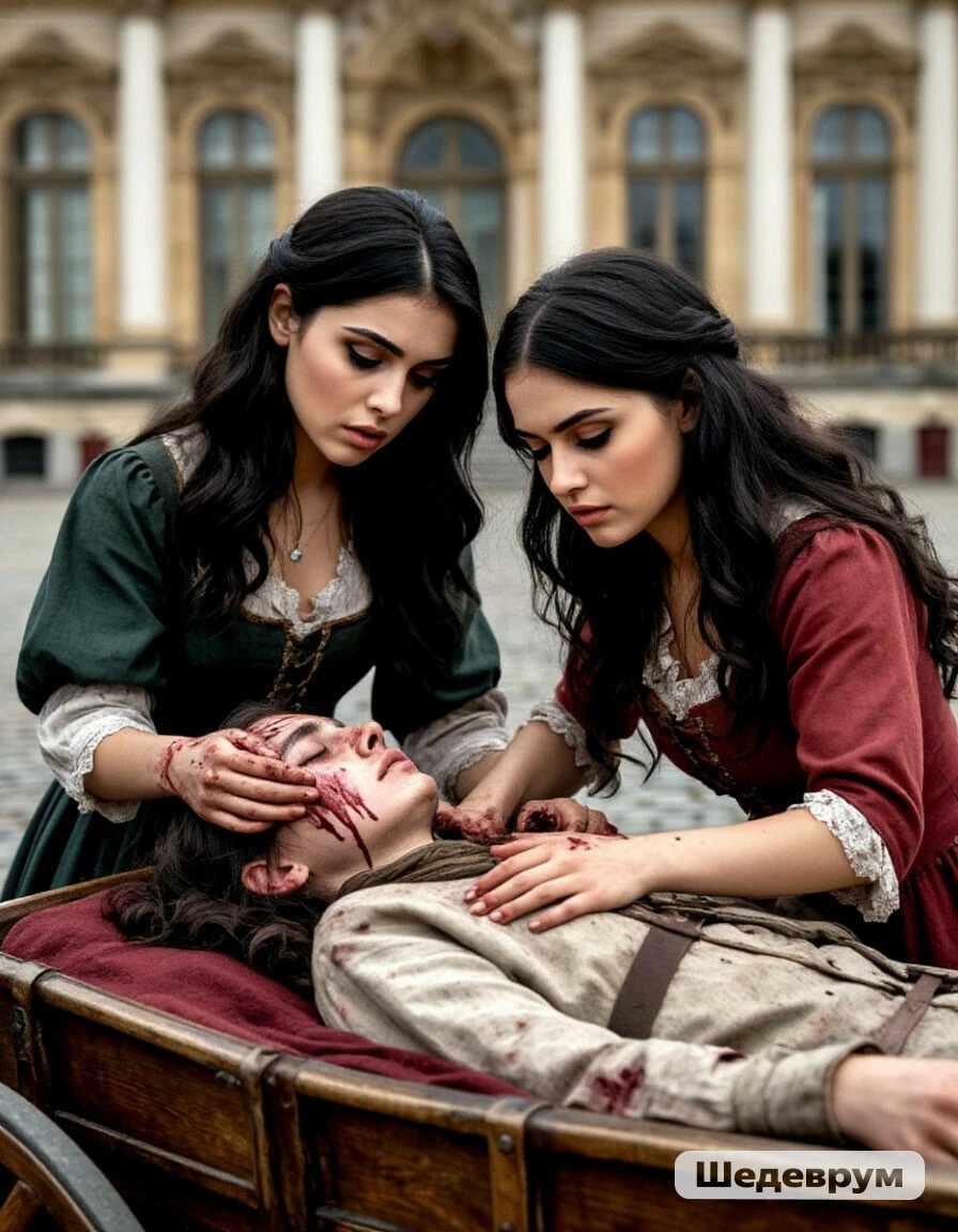 Маша и Даша лечат раненных.