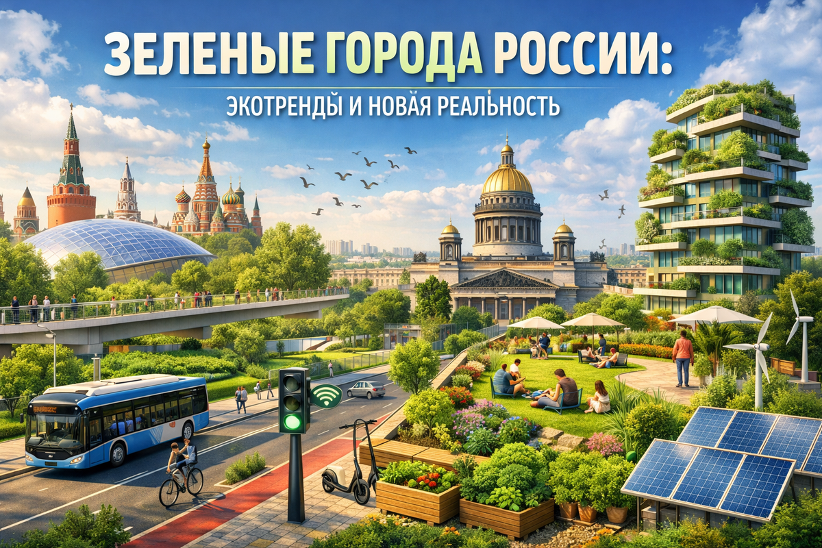 Зелёные города России: как Москва и Петербург меняют правила игры