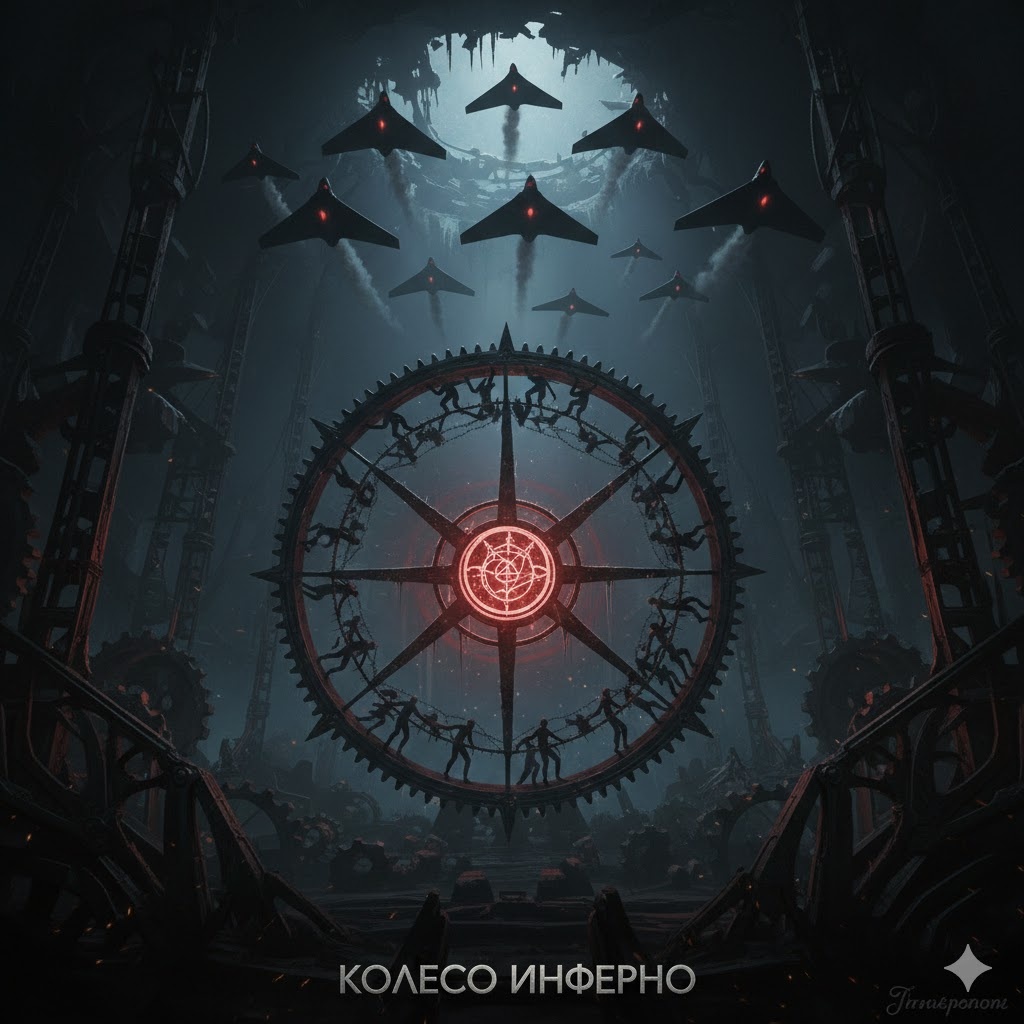 "КОЛЕСО ИНФЕРНО", иллюстрация создана сетью Джемини