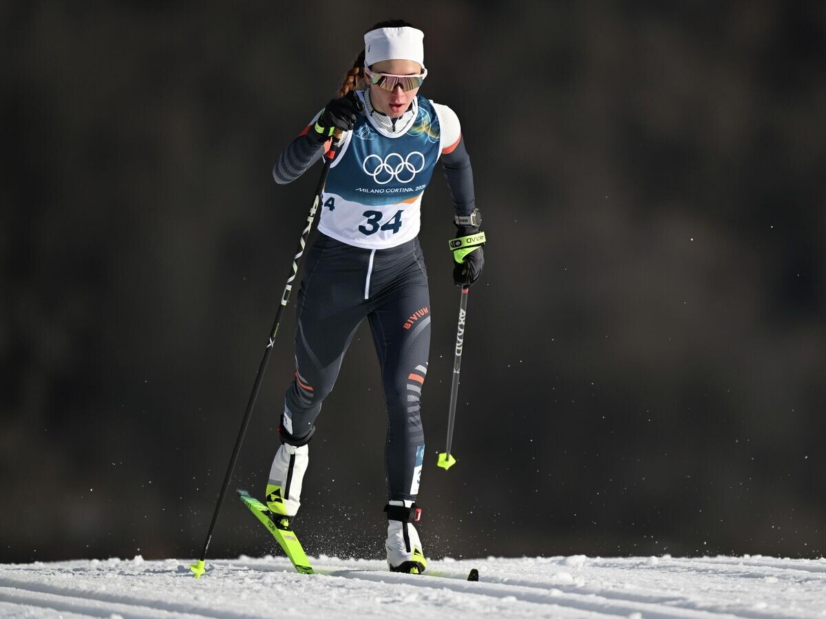    Российская спортсменка Дарья Непряева на дистанции квалификации спринта классическим стилем в лыжных гонках среди женщин на XXV зимних Олимпийских играх | © РИА Новости