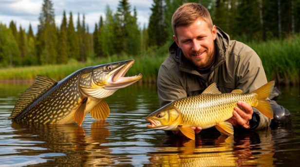 Рыболовная басня для взрослых. Старая щука и хитрый золото карась