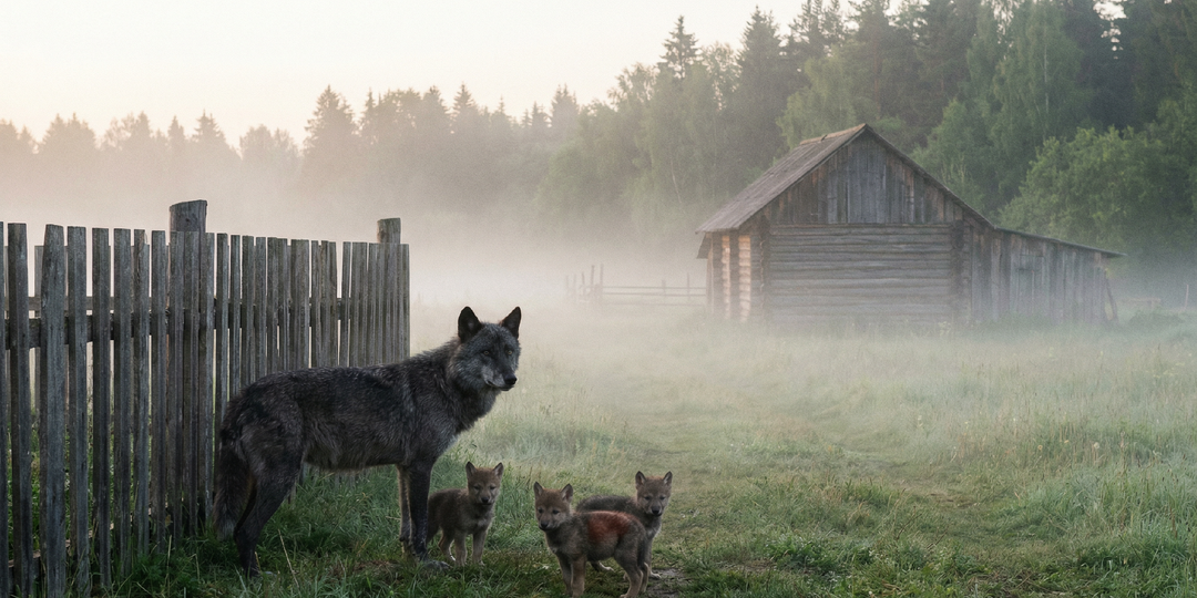 Волчица у крыльца