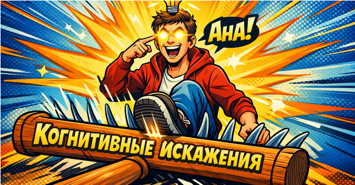 Мы злимся на себя, совершая старые ошибки, и искренне не понимаем: «Как я мог в это вляпаться снова?». Спойлер: виноват не вы, а ваш мозг. Точнее, его эволюционные «баги» — когнитивные искажения. Разбираем три самых опасных ловушки мышления и учимся их обходить.