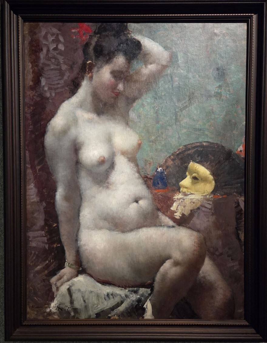 Алексей Исупов. Натурщица и натюрморт с маской 1947 холст, масло