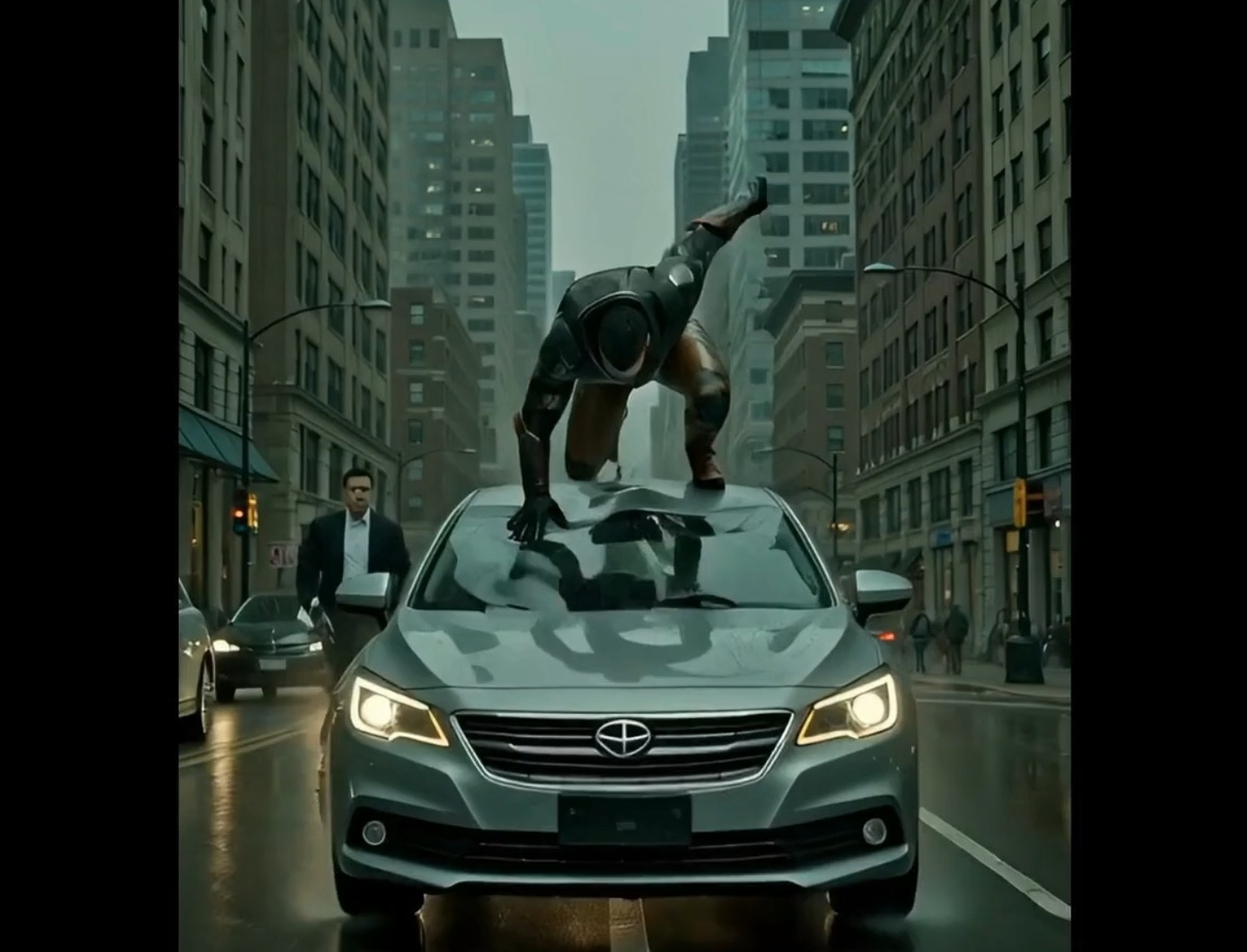 Прыжок на машину с агентом пытающимся сбить Гордона