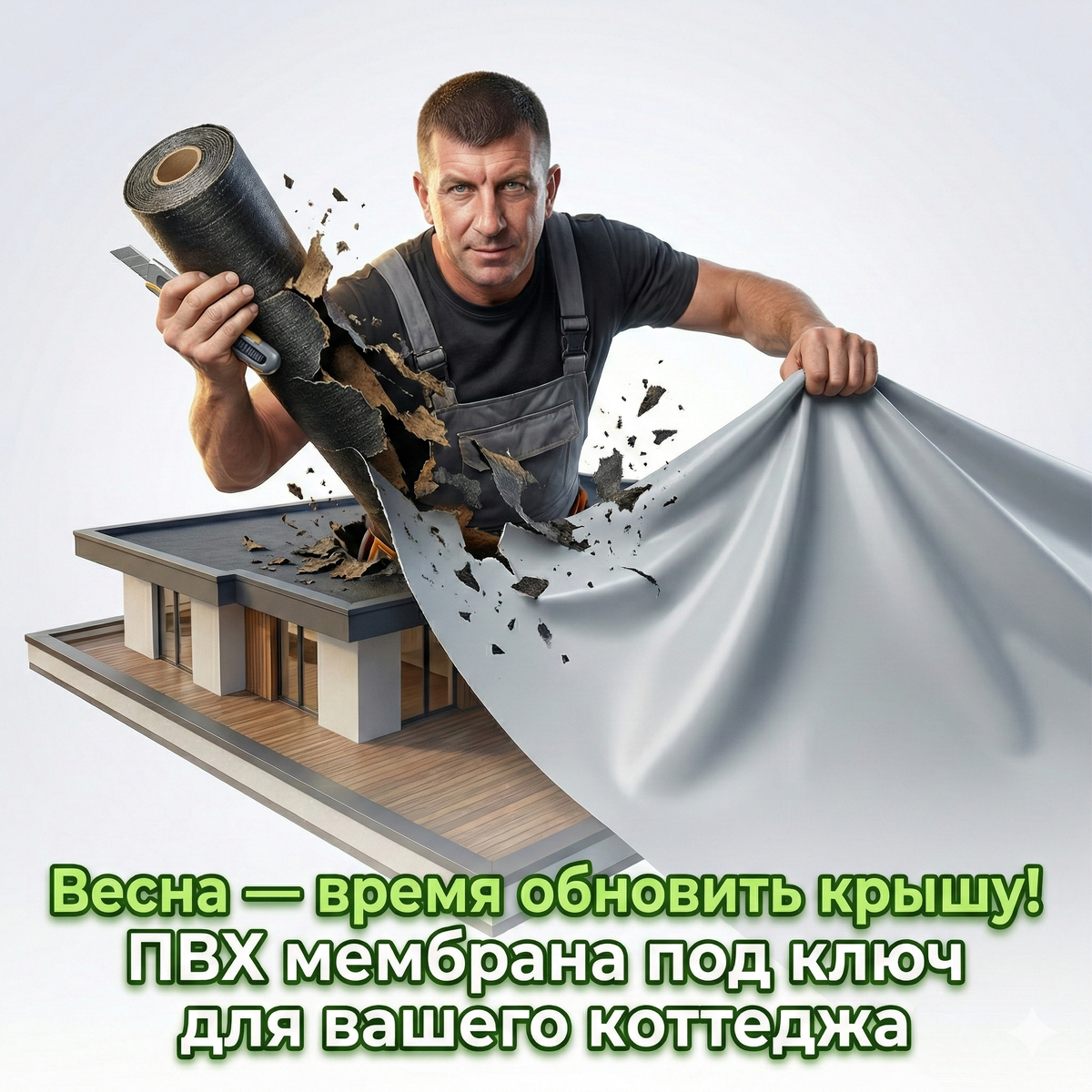 Днем плюс, ночью минус. Снег подтаивает, вода скапливается на крыше и ищет малейшие уязвимости, а ночью замерзает, буквально разрывая микротрещины.

Именно сейчас владельцы старых рулонных кровель из битума с тревогой смотрят на потолок. Битум боится температурных качелей: швы расходятся, влага «запирается» внутри, и протечка — лишь вопрос времени.

Почему наши заказчики спят спокойно?
Потому что правильная плоская кровля из ПВХ-мембраны — это не ковер из заплаток, а герметичный монолит. Швы свариваются горячим воздухом в единое целое, и материалу абсолютно не страшны ни стоячие лужи, ни лед.

Но есть одно «НО».
Мембрана работает только тогда, когда строго соблюдена технология. 80% протечек случаются не из-за материала, а из-за грубых ошибок в узлах:
❌ неправильно выполнено примыкание к парапету;
❌ сэкономили на герметике или крепеже;
❌ ошиблись с установкой водосточной воронки.

Переделывать такие ошибки всегда дороже, чем один раз сделать грамотный инженерный расчет.

Мы в «КровляПро-Дом» не просто раскатываем рулоны. Мы монтируем кровельную систему «под ключ», сами подбираем и поставляем надежные материалы и несем гарантию за каждый узел.

Строительный сезон уже начинается. Если в этом году вам предстоит устройство плоской кровли — самое время планировать кровельный пирог, пока материалы есть в наличии, а цены не пошли вверх по-весеннему.