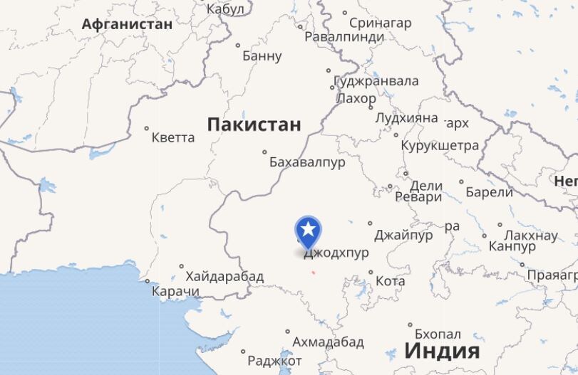 Карта раположения крепости Кумбхальгарх