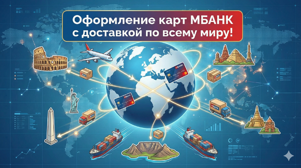 Доставка банковских карт Visa или Mastercardпо всему миру