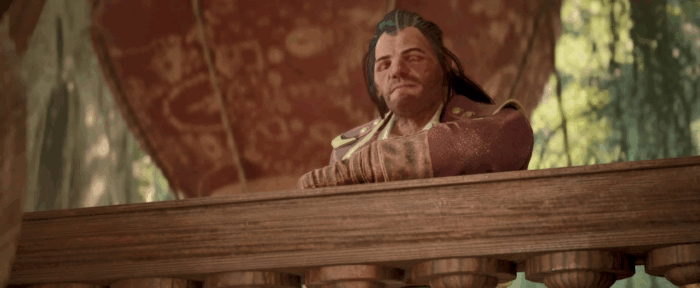 Gif картинка "Ирвинг приглашает Рен на корабль"