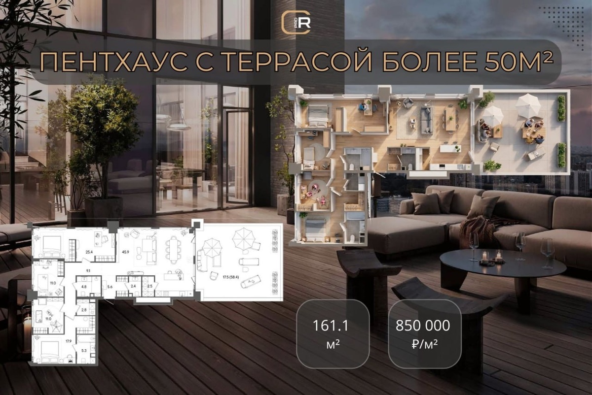 Квартира с большой террасой