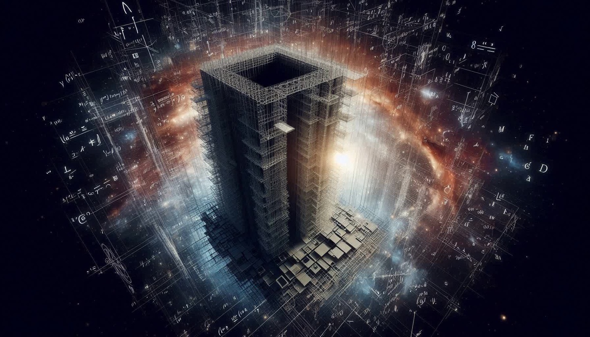 AdS/CMT — это строительные леса вокруг недостроенного небоскрёба. Математика красива и амбициозна, но станет ли кто-то жить в этой постройке - большой вопрос. Реконструкция Midjourney