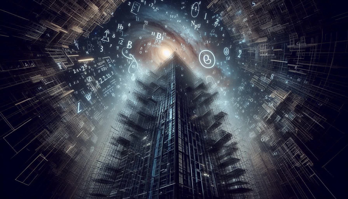 AdS/CMT — это строительные леса вокруг недостроенного небоскрёба. Математика красива и амбициозна, но станет ли кто-то жить в этой постройке - большой вопрос. Реконструкция Midjourney