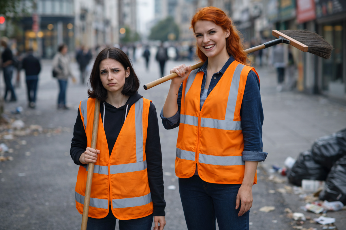 Эвелин и Софи на общественных работах