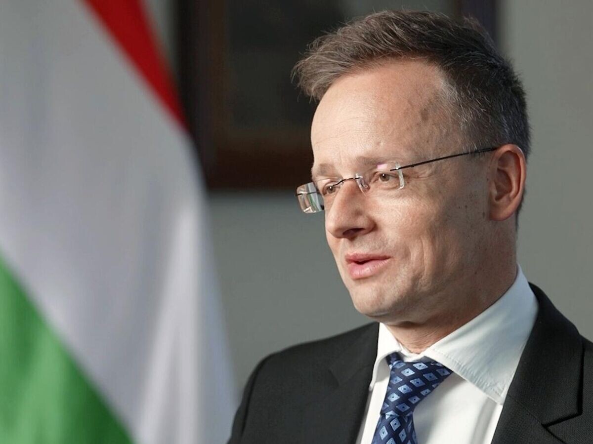    Глава МИД Венгрии Петер Сийярто во время интервью агентству РИА Новости в Москве© РИА Новости