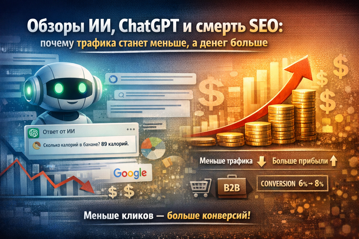 Смерть SEO: меньше трафика, больше денег