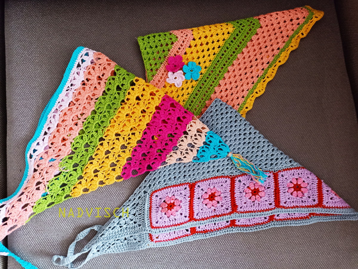 Ажурные косынки для пляжа