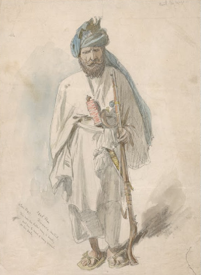 Иллюстрация вождя пуштунского племени шинвари Азад Хана, 1878 год_
