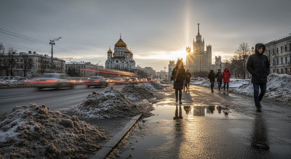 Сугробы превращаются в реки: на Москву идет мощная оттепель, прогноз на март 2026