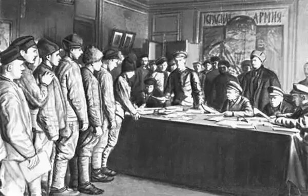 Мобилизация в красную армию в 1918