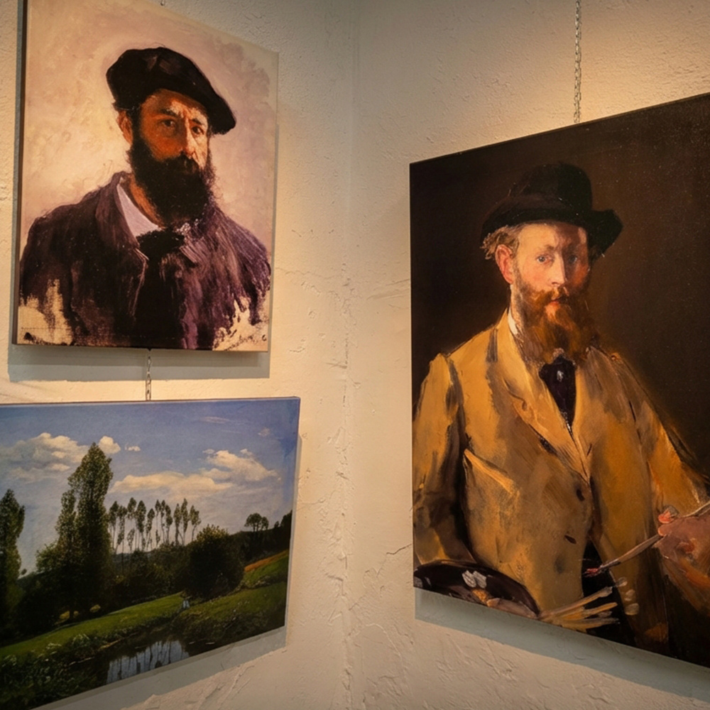 Автопортреты К. Моне слева и А. Мане справа