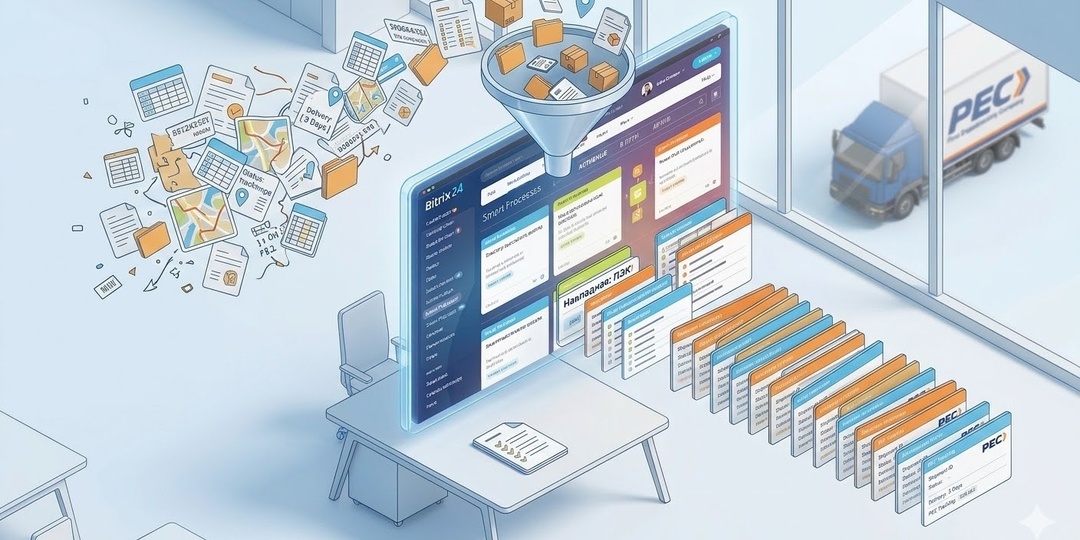 Интеграция Битрикс24 с ПЭК: готовый шаблон для автоматической выгрузки данных по накладным в смарт-процессы