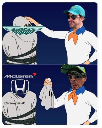 Фернандо Алонсо: Что там у Aston Martin за новая машина? Упс, это же McLaren-Honda!Фото: Соцсети  📷
