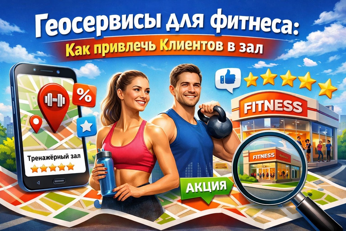 Геосервисы для бизнеса в сфере фитнеса: Как привлечь клиентов в тренажёрные залы и фитнес-центры 