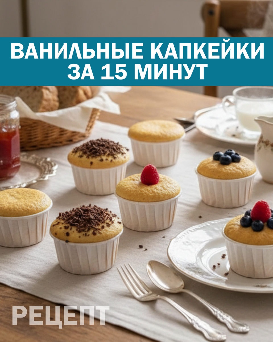 Ванильные кексы, пример подачи и сервировки