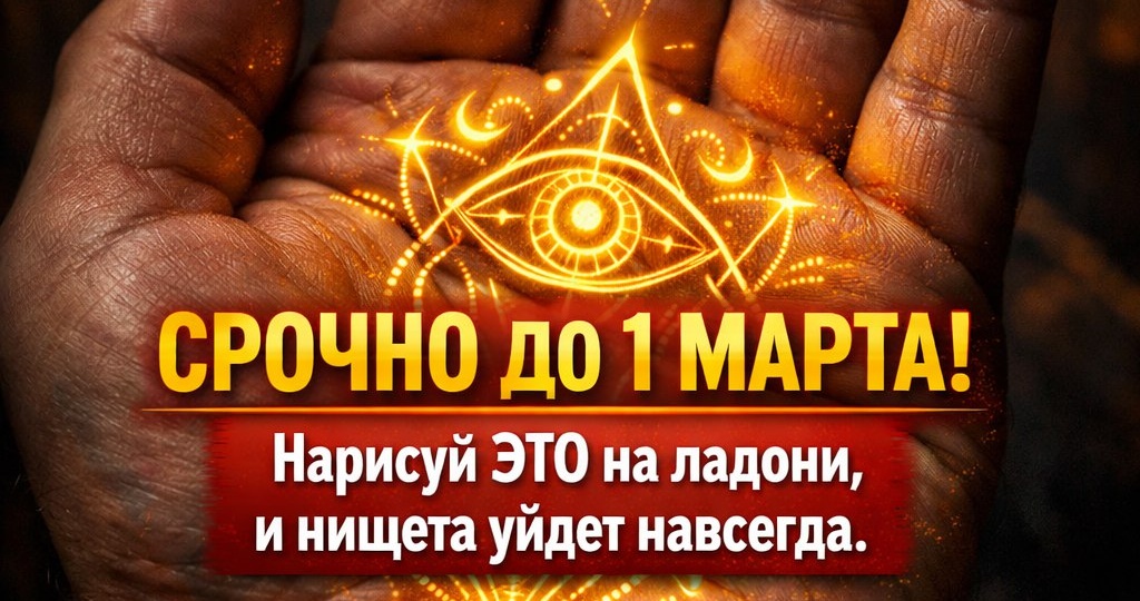 СРОЧНО ДО 1 МАРТА! Нарисуй ЭТО на ладони, и нищета уйдет навсегда.