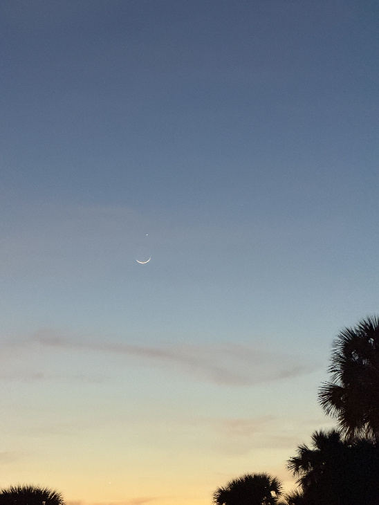 Луна и Меркурий вечером 18 февраля 2026 г, изображение из открытых источников