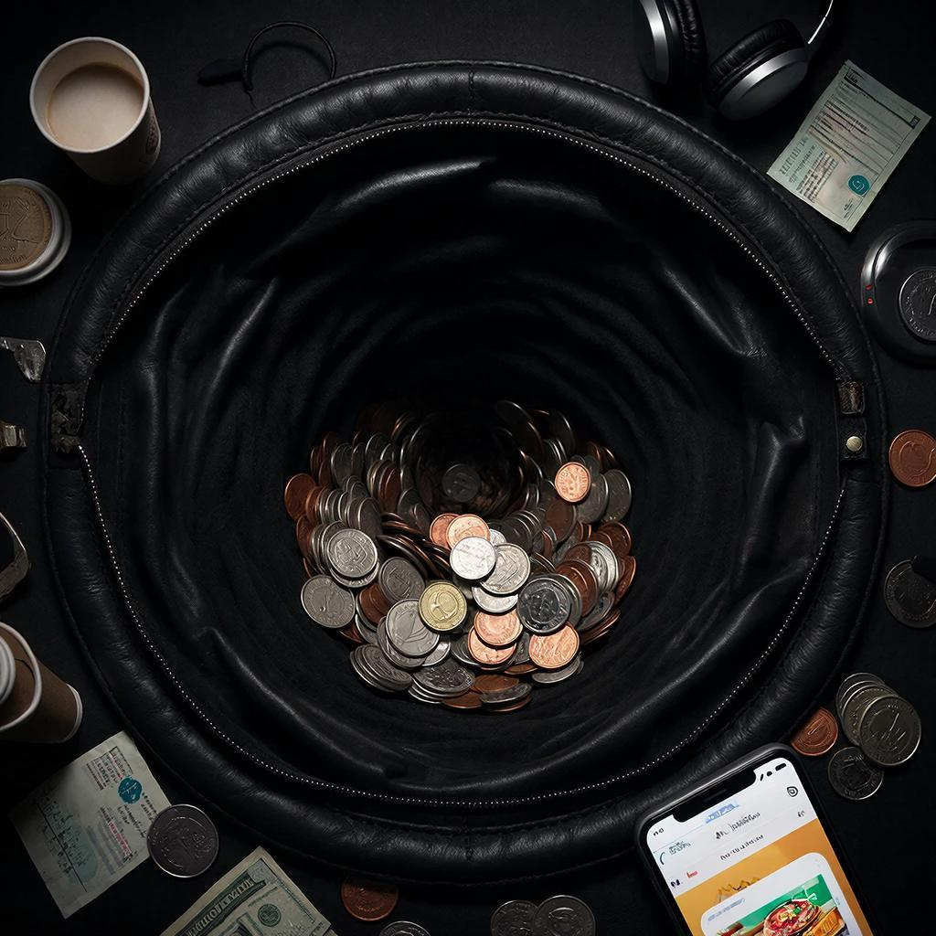 Чёрная дыра в кошельке: на что мы тратим больше всего. Фото создано ИИ.