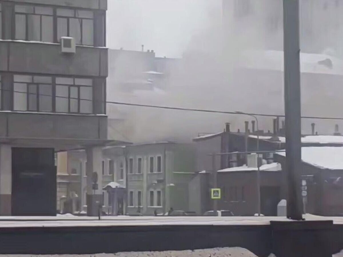    Пожар на улице Образцова в Москве | © Кадр видео из соцсетей