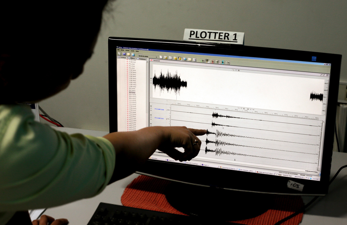    Землетрясение индонезия Филиппины компьютер магнитуда шкала сейсмограф EPA