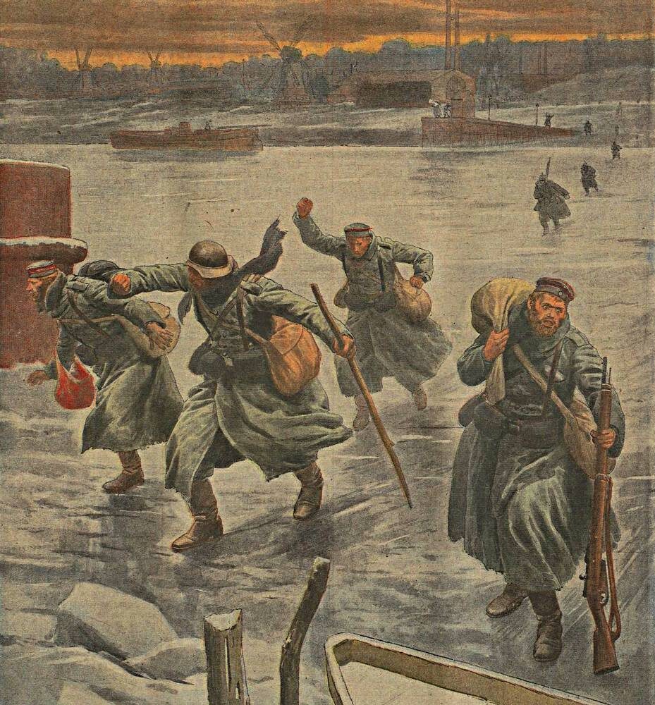     Немецкие дезертиры, бегущие в Голландию. 1917г   
(cc) Bibliothèque nationale de FranceGallica